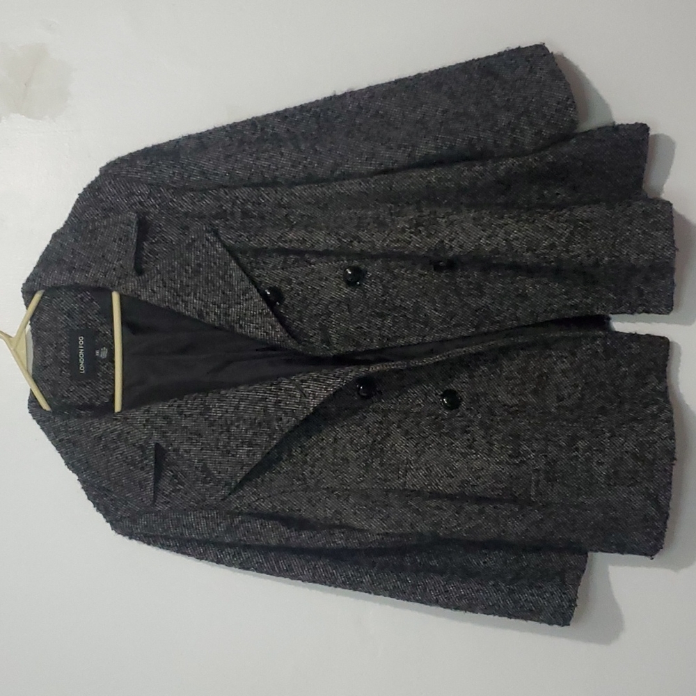 Size XXL Women' London Fog Grey and Black Pea Coat